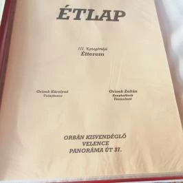 Szent Orbán Kisvendéglő, Velence - Étlap/itallap