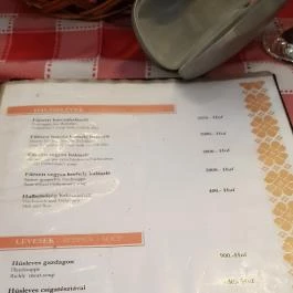 Tiszacsegei Halászcsárda, Tiszacsege - Étlap/itallap