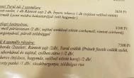 Turul Vendéglő Mezőkövesd - Étlap/itallap