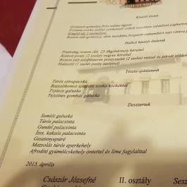 Turul Vendéglő Mezőkövesd - Étlap/itallap