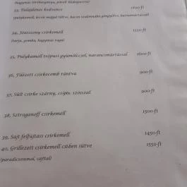 Vadász Csárda Nyíregyháza - Étlap/itallap