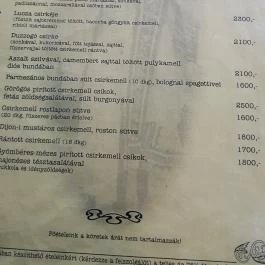 Vendéglő a Régi Hídhoz Szeged - Étlap/itallap