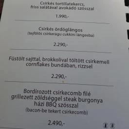 Régi Vigadó Debrecen - Étlap/itallap