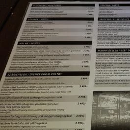 Régi Vigadó Debrecen - Étlap/itallap