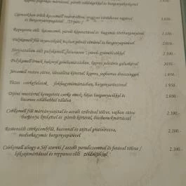 Viktória Étterem, Debrecen - Étlap/itallap