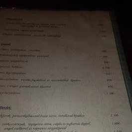 Viktória Étterem, Debrecen - Étlap/itallap