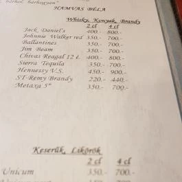 Viktória Étterem, Debrecen - Étlap/itallap