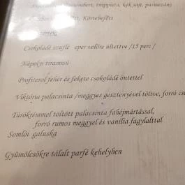Viktória Étterem, Debrecen - Étlap/itallap
