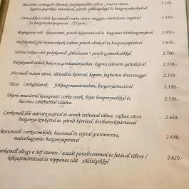 Viktória Étterem, Debrecen - Étlap/itallap