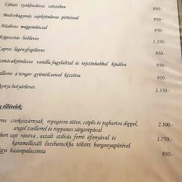 Viktória Étterem, Debrecen - Étlap/itallap