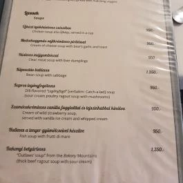 Viktória Étterem, Debrecen - Étlap/itallap
