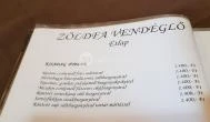 Zöldfa Vendéglő Debrecen - Étlap/itallap