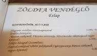 Zöldfa Vendéglő Debrecen - Étlap/itallap