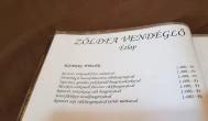 Zöldfa Vendéglő Debrecen - Étlap/itallap