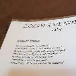 Zöldfa Vendéglő, Debrecen - Étlap/itallap