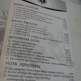 Fehérszarvas Vadásztanya Étterem Eger - Étlap/itallap