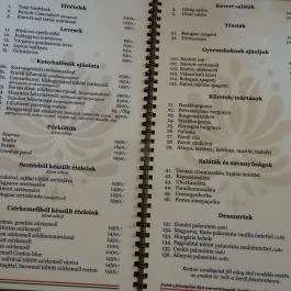 Hungária Panzió étterme Miskolctapolca - Étlap/itallap