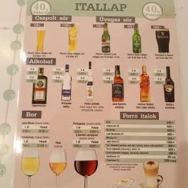 40-es Palacsintázó és Ételbár Debrecen - Étlap/itallap