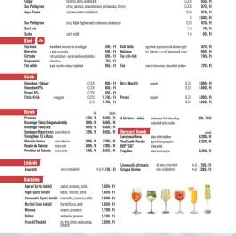 Bonita Bisztró, Debrecen - Étlap/itallap