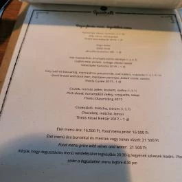 Bistro Sparhelt Balatonfüred - Étlap/itallap