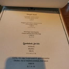 Bistro Sparhelt Balatonfüred - Étlap/itallap