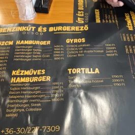 Avia benzinkút és burgerező Öcsöd - Étlap/itallap