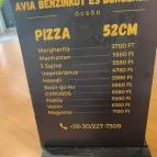 Avia benzinkút és burgerező Öcsöd - Étlap/itallap