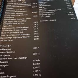 Hársfa Étterem, Mosonmagyaróvár - Étlap/itallap
