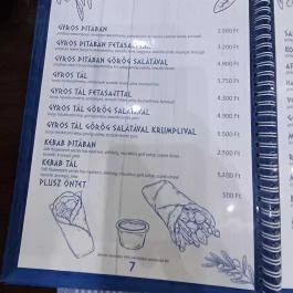 Hellasz Taverna Görög Finomságok, Szolnok - Étlap/itallap