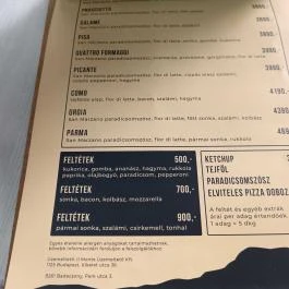 IL Monte Pizzéria, Badacsonytomaj - Étlap/itallap