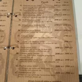 Mathias Pizzeria Söröző Pub Kecskemét - Étlap/itallap