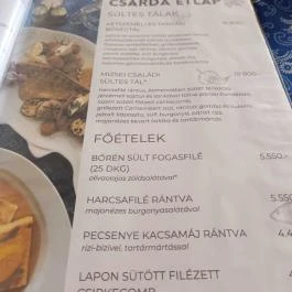 Öreg Tanyacsárda Étterem Lajosmizse - Étlap/itallap