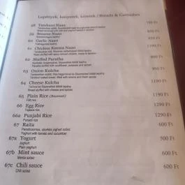 Taj Mahal Indiai Étterem Kecskemét - Étlap/itallap