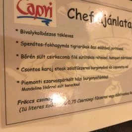 Capri Pizzéria & Fagylaltozó - Újpest Budapest - Étlap/itallap