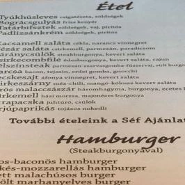 Jégkert - Budai Sörkert Budapest - Étlap/itallap
