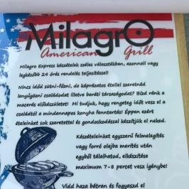 Milagro American Grill, Budapest - Étlap/itallap