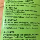 Rim Thanonh Thai Food Budapest - Étlap/itallap