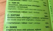 Rim Thanonh Thai Food Budapest - Étlap/itallap