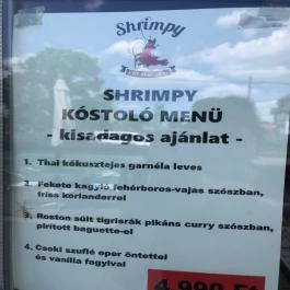 Shrimpy Street Food Bar, Budapest - Étlap/itallap