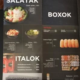 Sushi Master - Arany János utca, Budapest - Étlap/itallap