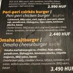 The Selection Budapest - Étlap/itallap