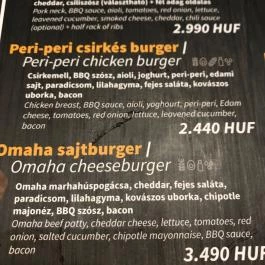 The Selection, Budapest - Étlap/itallap