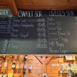 2K söröző Budapest - Étlap/itallap