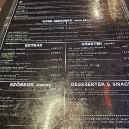2K söröző Budapest - Étlap/itallap