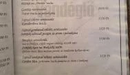 4-es Vendéglő Mórahalom - Étlap/itallap