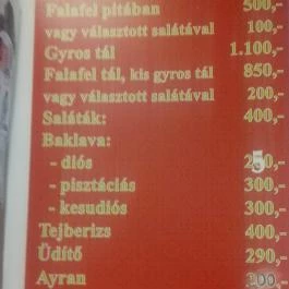 Bagdad Gyros Budapest - Étlap/itallap