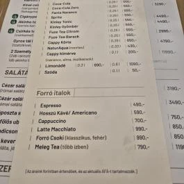 Akinho Pizzéria Szederkény - Étlap/itallap