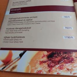 Alba Regia Vendéglő, Budapest - Étlap/itallap