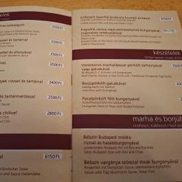 Alba Regia Vendéglő, Budapest - Étlap/itallap