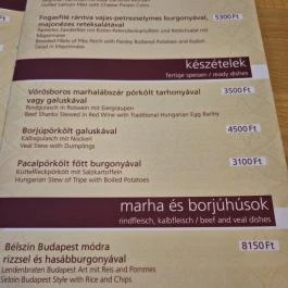 Alba Regia Vendéglő, Budapest - Étlap/itallap